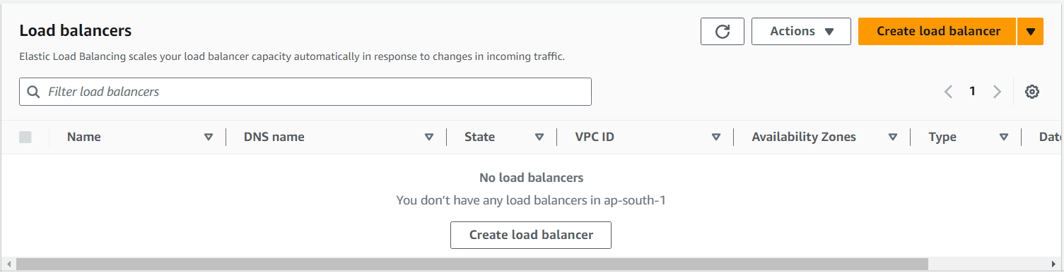 Load Balancers Menu