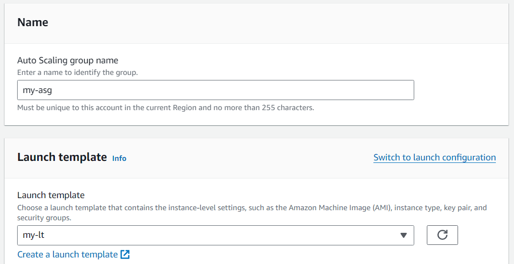 Auto Scaling Group Basic Configuration
