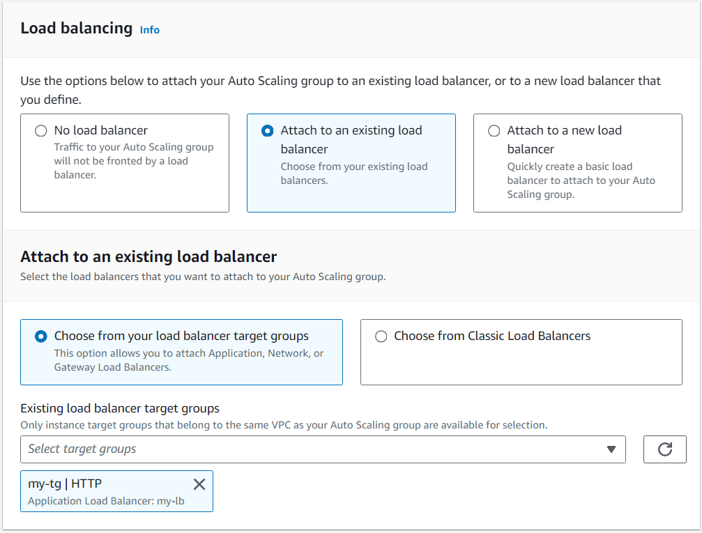 Attach Auto Scaling Group to Load Balancer