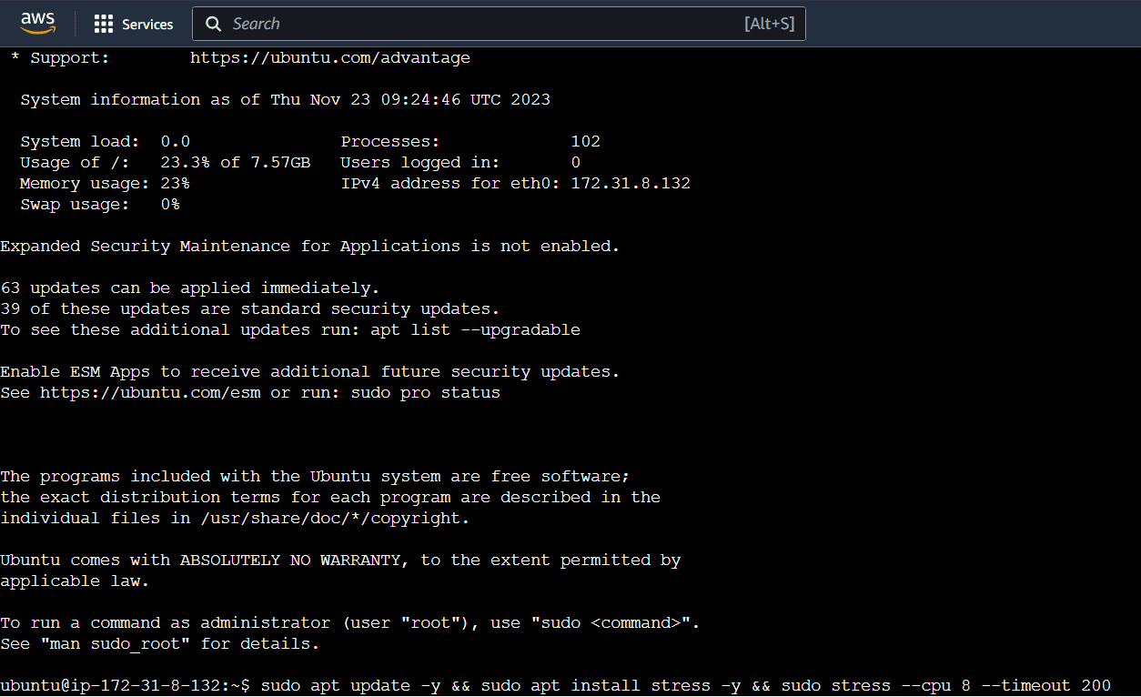 Generate CPU Load with Stress Tool