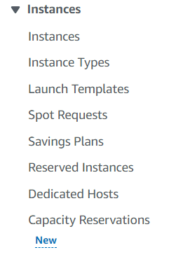 Launch Templates Menu