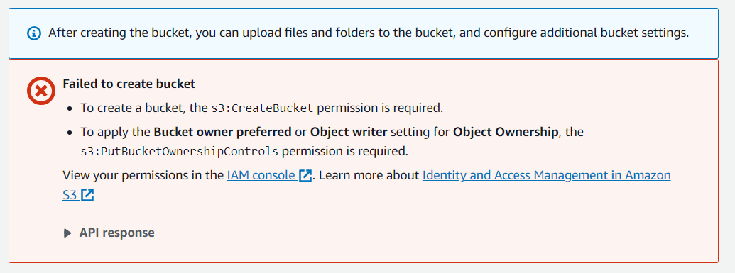Step 11: S3 Permission Denied Error