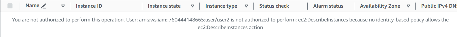Step 12: EC2 Permission Denied Error
