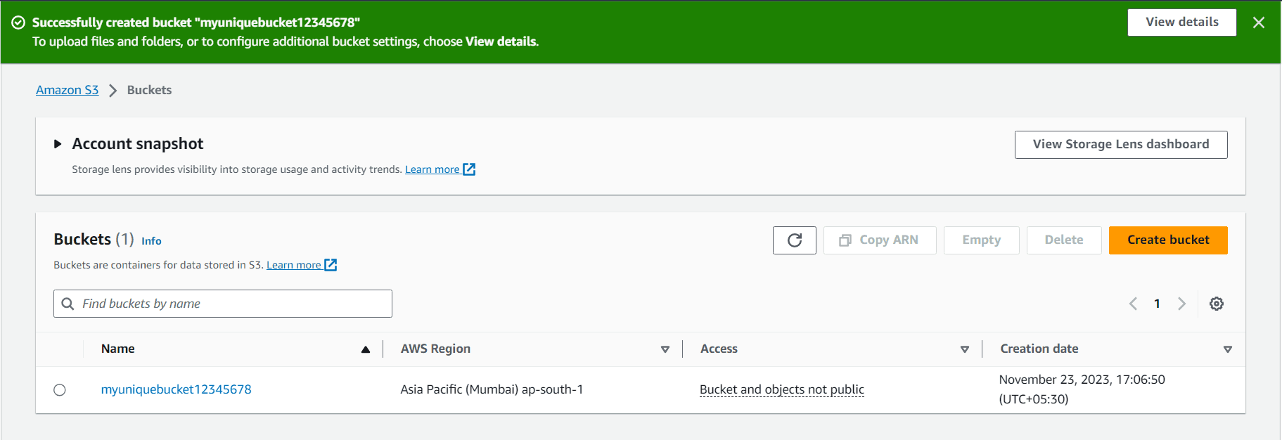 Step 13: Successful EC2 and S3 Access