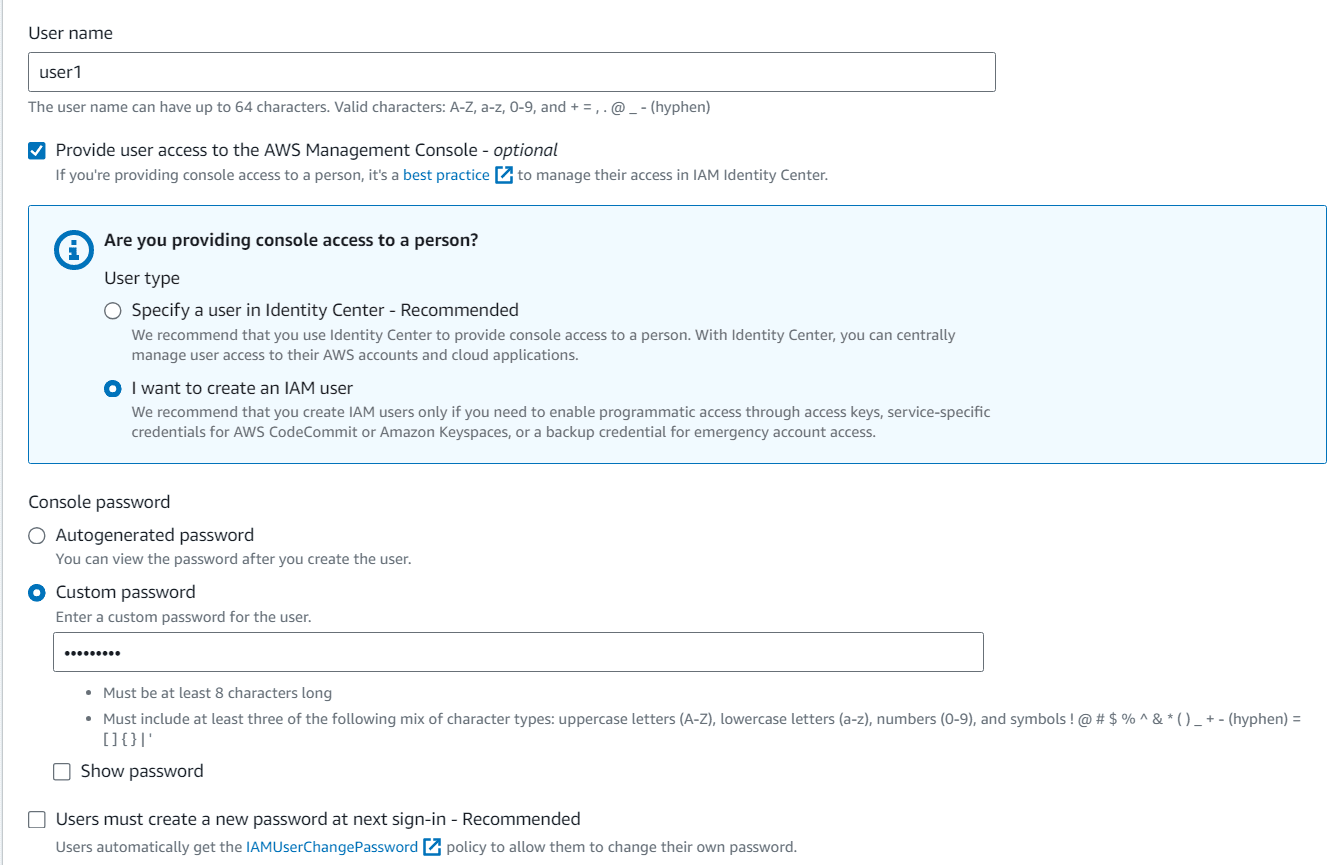 Step 5: User Details and Console Access