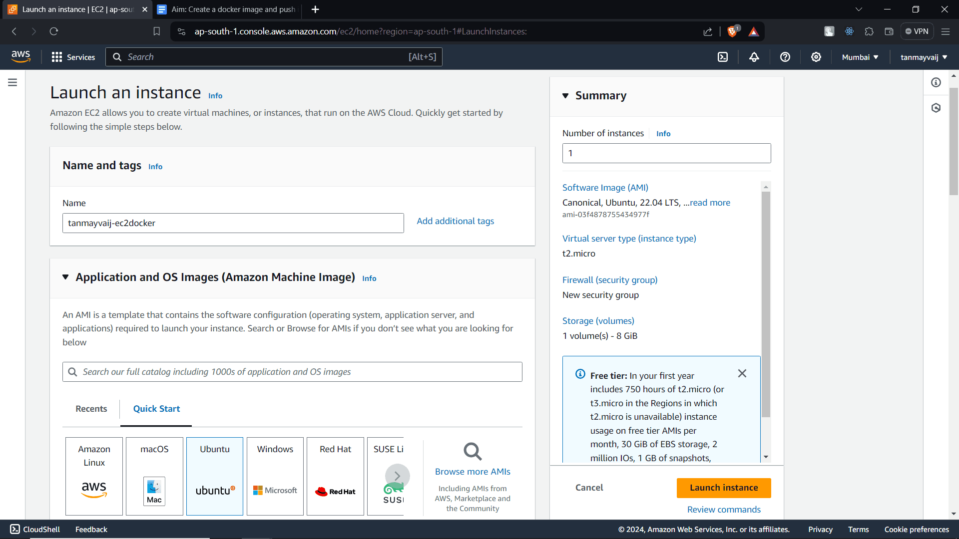Name and OS Selection