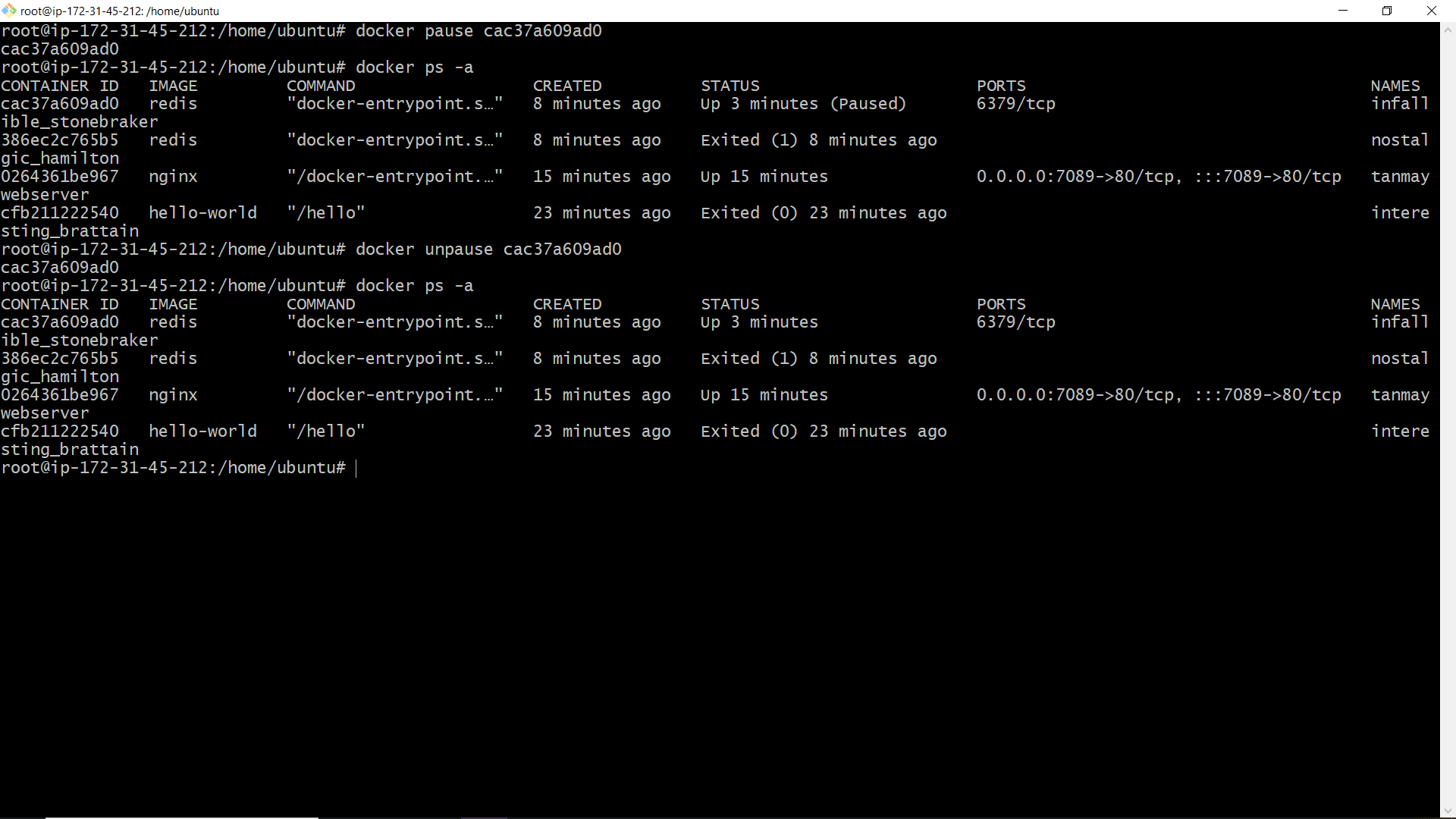 Pause and Unpause Redis